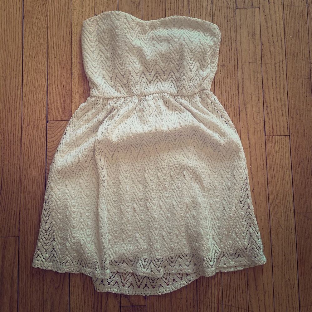 Strapless white dress